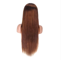 Wig rambut manusia asli warna cokelat untuk wanita, cocok untuk pengeritingan dan pewarnaan, ideal untuk menciptakan gaya rambut baru.