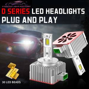 Installation facile Canbus D70 120W 12000LM 12 24V 6000K D1S D2S D3S D5S Système d'éclairage automatique Phare à LED Double <span class=keywords><strong>tube</strong></span> en cuivre - Product Image 2