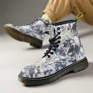 Bottes de randonnée pour hommes, imprimées en 3D, à lacets, tige en tissu extensible, motif léopard, antidérapantes, légères et confortables - Product Image 4