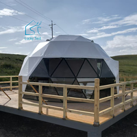Prix de gros usine Tente dôme géodésique de camping et de villégiature en PVC, résistante aux UV et imperméable 10 ans, modèle 'Party', type maison dôme, une chambre
