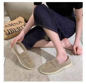 European American Foreign Trade 2026 New Model Size 35-45 Slip-on High-end Suede Upper Women -style Loafers Rubber <b>Shoes</b> - Product Image 6