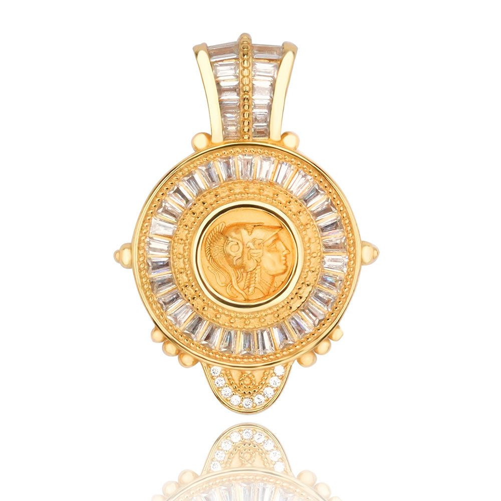 하이 퀄리티 925 스털링 실버 코인 새로운 아테나 골드 코인 펜던트 여성용 양면 웨어러블 목걸이 펜던트| Alibaba.com
