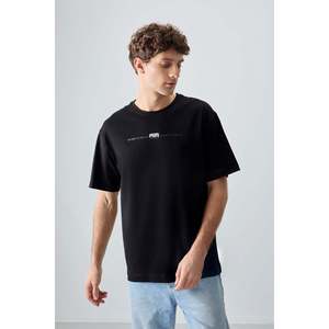 เสื้อยืดโอเวอร์ไซส์ผู้ชาย Air Jones สีดำ ผ้าฝ้าย 100% เนื้อผ้านุ่มหนา พิมพ์ลายกราฟิก - สไตล์สตรีทแวร์ลำลอง - Product Image 1