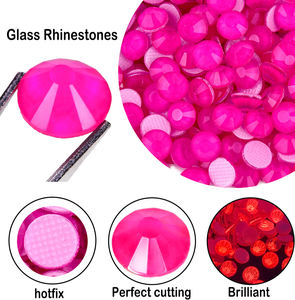 Blinginbox Vente en gros en vrac 12 facettes coupées Hot Fix Neon Strass Pierres de cristal Flatback Strass pour décorations - Product Image 3