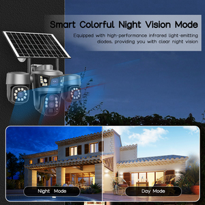 Caméra PTZ WiFi extérieure 8MP 1080P à quatre objectifs avec zoom 10x, suivi automatique, panoramique/inclinaison, vision nocturne couleur, audio bidirectionnel, compatible téléphone mobile - Product Image 6