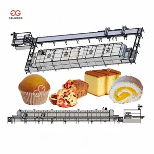 Commercial Electric Sandwich Chinese Cake Maker Food Production Line Sponge Swiss Roll Cake Rusk Making Cake Machine