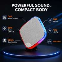 Altavoces RGB para Computadora, 30W, Estéreo de Escritorio para PC, Radiador de Bajos de 90mm, Bajos Profundos, TWS, AUX, USB, Sistema de Sonido para Juegos