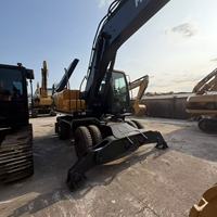 Excavatrice sur pneus Hyundai 2I0w-9T d'occasion de haute qualité, d'origine coréenne, avec moteur et boîte de vitesses
