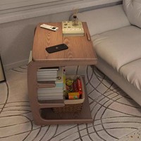 Table d'appoint mobile en bois pour canapé, meuble de salon avec roulettes, couvercle rabattable, étagère de rangement multifonctionnelle, petite table basse pour la maison
