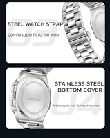 MSTIANQ 0098 Nouvelle Montre Homme de Luxe en Acier Inoxydable à Quartz, Étanche, d'Affaires, avec Date Lumineuse et Style Tendance