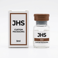 Caixa de Peptídeos Personalizada com Logotipo, Prata Fosca, Rígida, Luxuosa, Premium, Atacado de Fábrica, Dobrável, de Papelão, Pequena, 2ml, 3ml, 5ml, 10ml, 4ml, 10mg