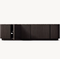 Meubles de salon modernes de luxe, style américain, console multimédia en bois de chêne avec plateau en marbre