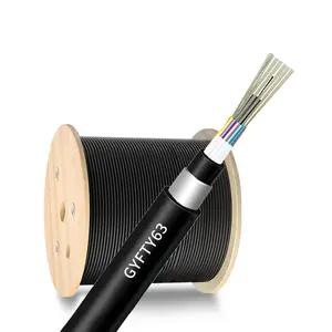 GYFTY63 Single Mode 9/125 Fiber Optical Cable 14.5mm PE Cable 2core Sheath Fiber Cable For Outdoor