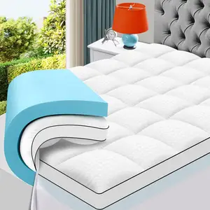 Estilo moderno Dual Layer 4 Inch Memory Foam 2 Inch Gel Memory Foam e 2 Inch Cooling Pillow Top Colchão Pad Topper