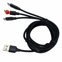 Câble de charge rapide 3 en 1 Togudu avec transfert de données, tressé en nylon, 1,2 m, Type-C, Micro USB, 8 broches pour iPhone et Android