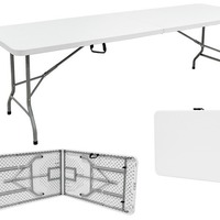 Table de repas pliable en plastique Z244 pour l'extérieur, 2,4 m, usage domestique et professionnel, table de repas pliable moderne et simple, 8 pieds
