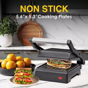 105 180 độ điện Panini Báo Chí <span class=keywords><strong>Maker</strong></span> thép không gỉ có thể tháo rời không dính tấm mở bánh <span class=keywords><strong>sandwich</strong></span> bánh mì Báo Chí cho hộ gia đình - Product Image 5