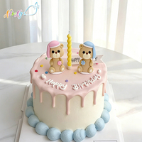Decoración Comestible para Pastel de Cumpleaños con Forma de Oso 3D Hecha a Mano y con Diseño Personalizado al por Mayor