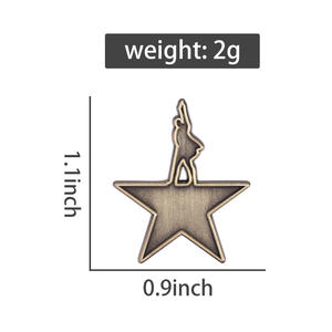 ハミルトンゴールドスターロゴエナメルピンレトロヴィンテージミュージカルシアターメタルブローチバックパックラペルバッジジュエリー卸売 - Product Image 6