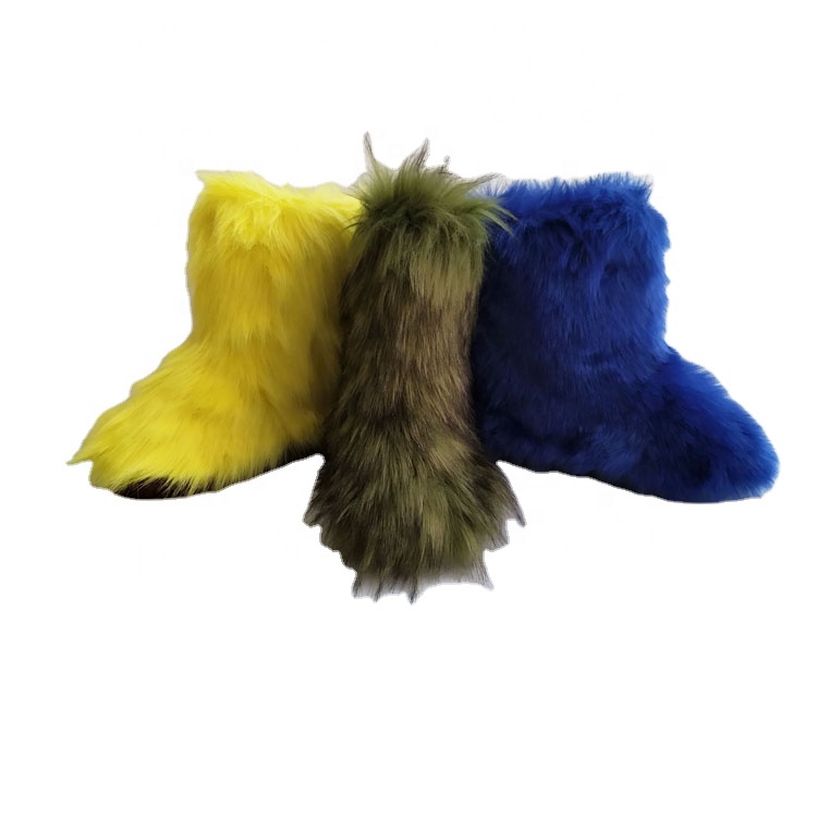 Американская Фабрика, новинка, Роскошные зимние сапоги из искусственного меха, Женская цветная обувь на заказ, зимние уличные женские сапоги