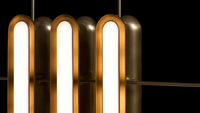 XZ Vintage Nordic Industrial Dark Deconstructivist Glowing Glass Capsule Brass Rhythm and Syncopation Lustres Pendant Light