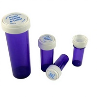 Flacons vides 8DR 13DR 16DR à double usage, flacons à pilules, flacons en plastique pour médicaments avec bouchons CR pour l'emballage de capsules
