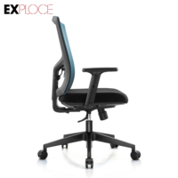 Chaise de bureau en maille de haute qualité avec dossier moyen, pivotante, avec soutien lombaire médical, pour ordinateur