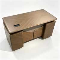 Bureau de direction moderne de luxe, grand bureau en bois pour dirigeant, bureau de gestionnaire pour mobilier de bureau administratif, design de salle de PDG