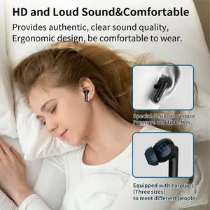 Fones de ouvido intra-auriculares A40Pro sem fio Bluetooth 5.3 com toque, tempo de jogo de 50 horas com estojo de carregamento