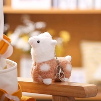 Pendentif porte-clés en peluche alpaga, poulain simulé, super doux, anti-stress, lavable, 12 cm, décoration suspendue, cadeau événementiel