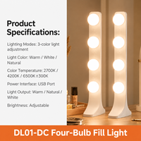 Lampe LED à panneau 4 rangées pour bureau, éclairage d'appoint (lot de 2) pour diffusion en direct, appels vidéo, photographie et maquillage