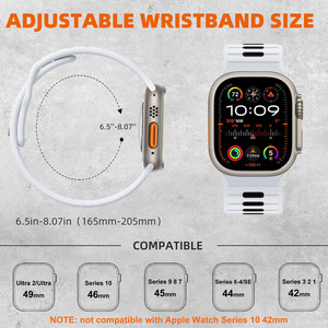 <span class=keywords><strong>Cinturino</strong></span> in Gomma Morbida per Iwatch Serie 11 10 9 8 7 6 5 4 3 2 1 Ultra, <span class=keywords><strong>Cinturino</strong></span> Bicolore per <span class=keywords><strong>Apple</strong></span> 38-49mm - Product Image 5