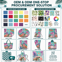 Serviettes de plage en microfibre surdimensionnées Casa Platino, lot de 6, 71x32, sans sable, légères, séchage rapide, motif tie-dye palmier