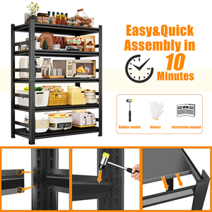 <span class=keywords><strong>Étagère</strong></span>s de cuisine en métal épaissi à 5 niveaux, unité d'<span class=keywords><strong>étagère</strong></span> industrielle en acier, <span class=keywords><strong>étagère</strong></span> de rangement réglable à grande capacité pour la cuisine - Product Image 3