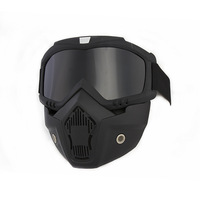 Nouveau casque demi-face tendance avec visière détachable, masque de protection, anti-vent, anti-poussière, anti-UV, cadre en TPU pour moto