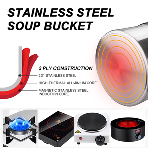 Daosheng OEM 03/04/05style Restaurant Kitchen Cooking Food Stainless Steel Capacity Heavy Duty Stainless Steel Hot Soup <strong>Pot</strong> <strong>Set</strong> - Product Image 4