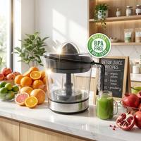 Exprimidor de Cítricos Eléctrico de 1.0L, Enfocado en la Salud, 40W, Base de Acero Inoxidable, Carcasa de Plástico Libre de BPA, para el Hogar y Tiendas de Bienestar, Omán