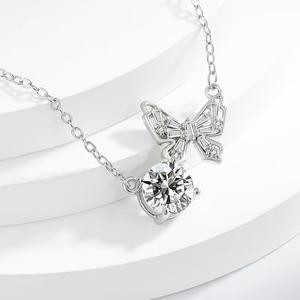 LT-140 romantique pendentif en <span class=keywords><strong>argent</strong></span> <span class=keywords><strong>collier</strong></span> pour femmes Simple polyvalent tour de cou clavicule chaîne coloré Zircon papillon amant Fine - Product Image 3