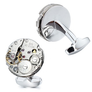 Trung Quốc Nhà sản xuất tùy chỉnh cá nhân thép không gỉ thiết kế độc đáo phong trào xem cơ chế Khuy măng sét cho nam giới - Product Image 1