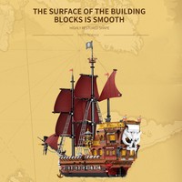 Reobrix 66010 Pirate Revenge 2776PCS Set Blok Bangunan Kapal Bajak Laut Skala Besar dengan Bagian yang Dapat Digerakkan dan Klasik