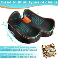 Coussin de soulagement de la douleur du coccyx, en mousse à mémoire de forme orthopédique respirante, housse lavable pour chaise de bureau