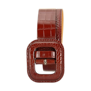 Cinturón de Cuero PU con Hebilla Cuadrada y Patrón de Cocodrilo de 3.5CM, Cinturones de Moda para Hombre y Mujer - Product Image 1