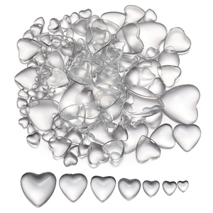 Cabochons en verre transparents en forme de cœur à dos plat de 8-30 mm, cabochons en cristal clair, camées pour la fabrication de bijoux DIY, fournitures V1007 - Product Image 6