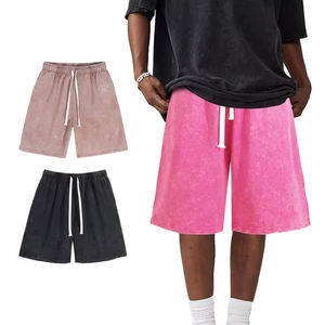 100% coton Streetwear en détresse Track Shorts personnalisé Baggy Jogger Shorts hommes Sweat Shorts Vintage lavage à l'acide court - Product Image 1