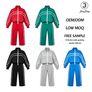 Set Felpa Riflettente Personalizzata da Donna, Tuta Sportiva in Pile Tecnico, <span class=keywords><strong>Abbigliamento</strong></span> Sportivo da Strada con Strisce Luminose - Product Image 2