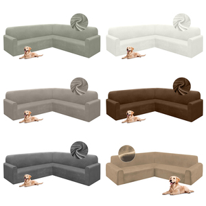 Housse de canapé d'<span class=keywords><strong>angle</strong></span> en velours pour animaux de compagnie, antidérapante, extensible, <span class=keywords><strong>anti</strong></span>-rayures, imperméable, personnalisable pour salon et enfants - Product Image 1