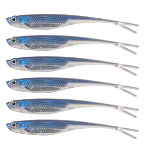 เหยื่อตกปลาแบบนิ่ม5/6ชิ้น/ล็อต75มม. 100มม. 120มม. แยกหางปลาหางปลาเหยื่อสีรุ้งสวิงตกปลาสปินเนอร์เหยื่อ - Product Image 1