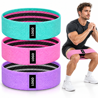 Bandes en tissu pour l'entraînement, haute élasticité, antidérapantes, pour le renforcement du bas du corps, logo personnalisé, emballage de vente au détail, fournisseur