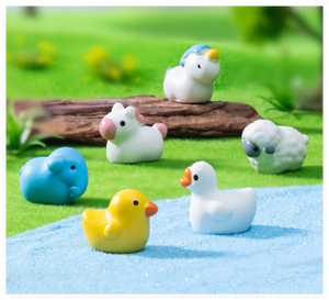 Vente en gros de mode petite licorne mouton canard oie éléphant accessoires de jardin décoration animale cornes figurines en résine à collectionner - Product Image 4