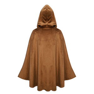 Cape à capuche en daim médiévale pour cosplay, costume unisexe pour fête d'Halloween - Product Image 1